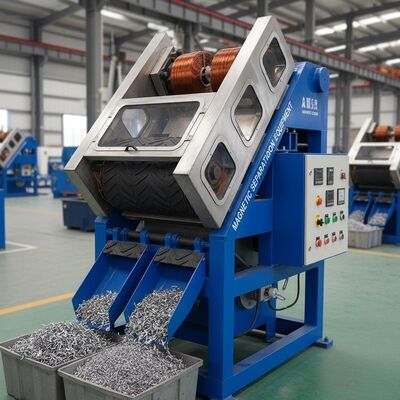 अनुकूलित वोल्टेज विद्युत चुम्बकीय विभाजक स्वचालित संचालन लौह धातुओं का पृथक्करण गैर धातु सामग्री चुंबकीय पृथक्करण उपकरण