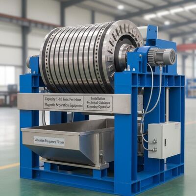 क्षमता 1-10 टन प्रति घंटे चुंबकीय पृथक्करण उपकरण कंपन आवृत्ति 70rmin के साथ और स्थापना तकनीकी मार्गदर्शन संचालन सुनिश्चित करना