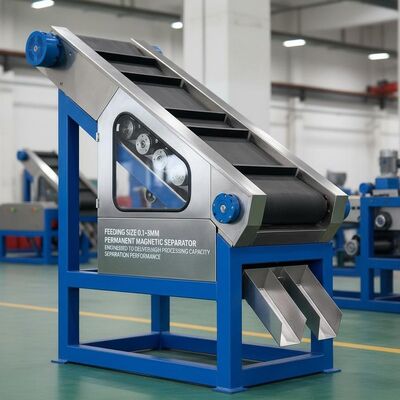 0.1-3 मिमी फ़ीड आकार स्थायी चुंबकीय विभाजक उच्च प्रसंस्करण क्षमता पृथक्करण प्रदर्शन देने के लिए इंजीनियर