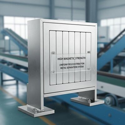 उच्च चुंबकीय शक्ति प्लेट चुंबकीय विभाजक एक समान चुंबकीय क्षेत्र वितरण के साथ औद्योगिक में धातु पृथक्करण सुनिश्चित