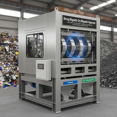 पुनर्चक्रण और खनन क्षेत्रों में लगातार पृथक्करण प्रदर्शन के लिए इंजीनियर की गई मजबूत चुंबकीय ड्राई मैग्नेटिक सेपरेटर