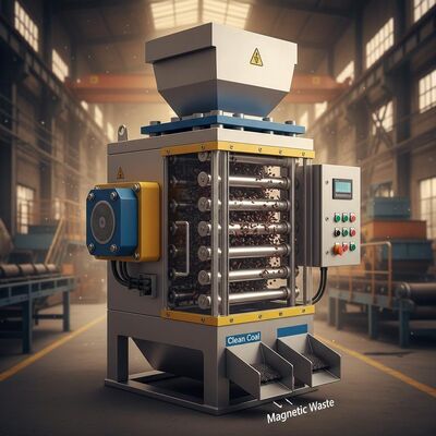 कोयला प्रसंस्करण और सामग्री पृथक्करण के लिए डिज़ाइन किया गया पृष्ठभूमि चुंबकीय तीव्रता 10000-15000 गॉस चुंबकीय कण निष्कर्षक