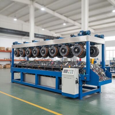 लौह धातुओं को गैर-धातु सामग्री से अलग करने वाला विद्युत चुम्बकीय विभाजक, जिसमें 44 चुंबक और छँटाई के लिए अनुकूलित वोल्टेज की पेशकश की गई है