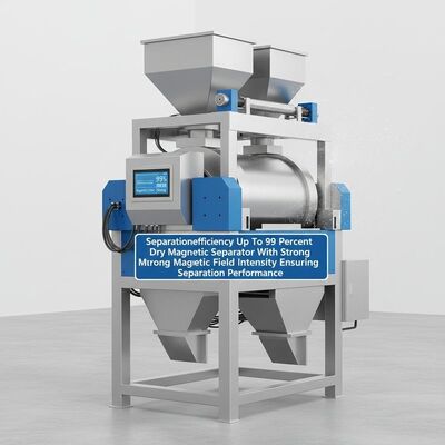 पृथक्करण दक्षता 99 प्रतिशत तक मजबूत चुंबकीय क्षेत्र तीव्रता के साथ सूखी चुंबकीय विभाजक पृथक्करण प्रदर्शन सुनिश्चित करता है